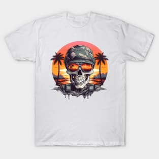 Skull Soldier Orange Beach T-Shirt